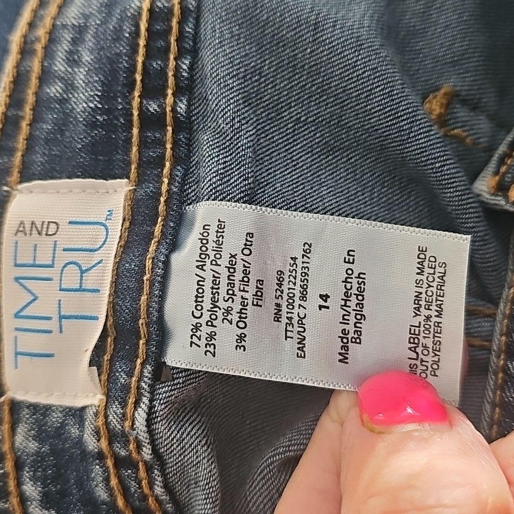 Time and Tru Dark Blue Acid Wash Denim High Rise Utility Jeans. NWTTime and Tru - Picture 7 of 10